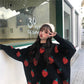 Pofulove Strawberry Pullover Sweater Women Autumn and Winter University Style Sweater Loose Sweet
