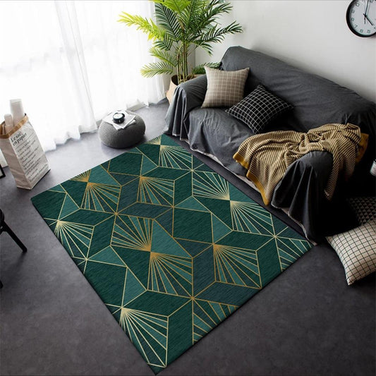Fashionable Light Luxury Heavy Metal Style Carpet Geometric Pattern Bedroom Carpet Living Room Doormat Bedside Carpet Floor Mat
