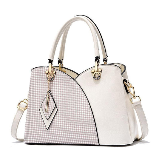 Eather Handbags European and American Fashion Temperament Handbags Large-capacity Color-blocking One-shoulder Messenger Bag