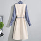 Plus Size Women's Fall 2021 Waist Waist and Thin Fake Two-piece Dress Children