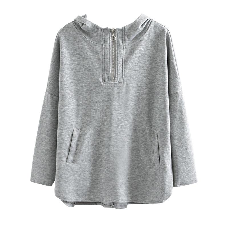 Sweatshirt Vintage Women Hoodies Gray Cotton Warm Fleece Winter Pullovers 2021 Autumn Streetwear Girls