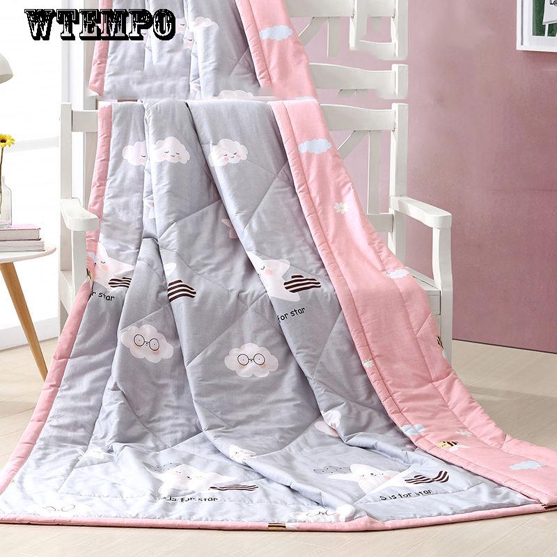 WTEMPO Breathable Fashion Cotton Cartoon Summer Cool By Thin Quilt Can Be Machine-washed Comfort