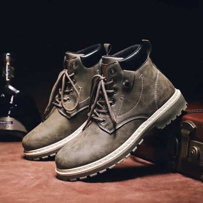 Fashion Autumn Winter High Help Martin Boots Men's Retro Casual Leather Men's Boots Tooling Boots