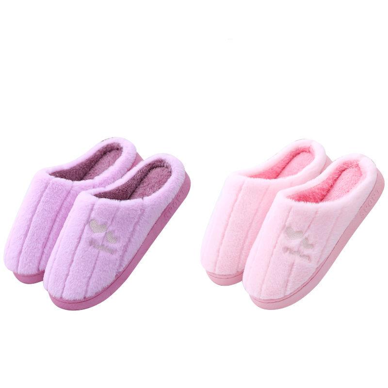 Home Cotton Slippers Lovers Plus Velvet Thick Winter Women's Non-slip Warm Cotton Slippers