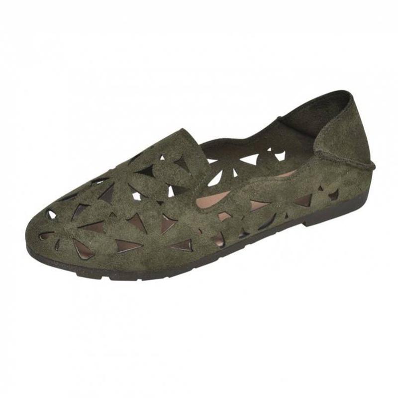 Loafers Women's One-pedal Breathable Flat-soled Single Shoes Two-wear Hollow All-match Soft-soled Casual Shoes Comfortable and Lightweight