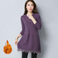 Plus Thick Autumn and Winter Sweater Women Loose and Warm Mid-length Bottoming Shirt Round Neck Knitted Lace Sweater Dress