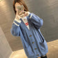 Autumn Winter Knitted Long Cardigans Loose Casual Thick Sweaters Jumpers Women Knitting Jackets