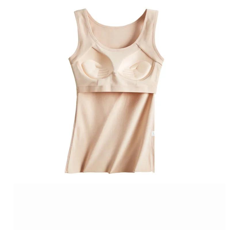 Winter Underwear Women Thermal Body Tops Vest with Padded Slim Sleeveless Crew Neck Wool Thermals Sexy Warm Clothes