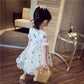 Girls Princess Dress Birthday Party Evening Dress Children Korean Style Foreign Butterfly Lace Dress Girl Puff Sleeve Dress
