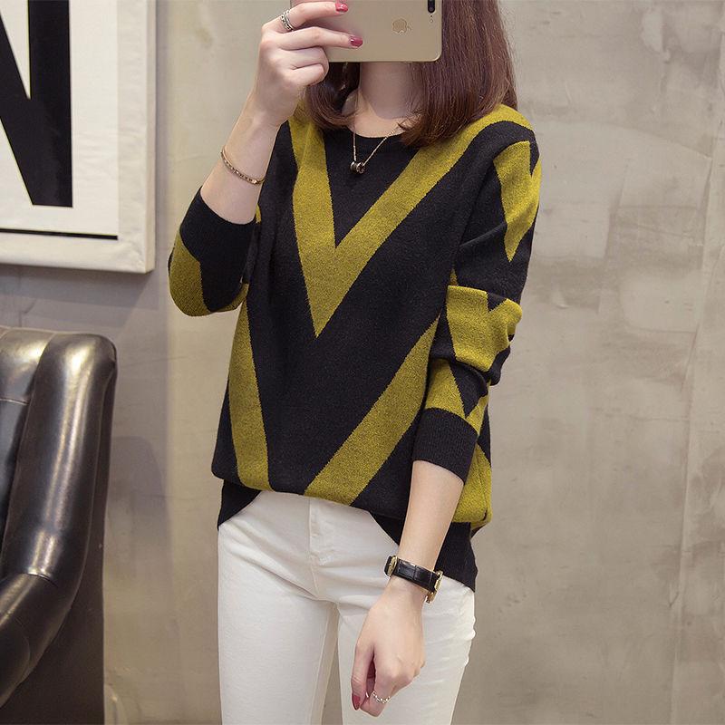Autumn and Winter Round Neck Women's Sweater Loose Thick Casual Bottoming Sweater