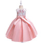 Tailor Dress Girls Hand-beaded Embroidered Princess Dress Twill Satin Bow Tuxedo Dress