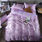 Home textile Wedding Jacquard Bedding set Luxury Satin Duvet cover bed linen bedclothes set