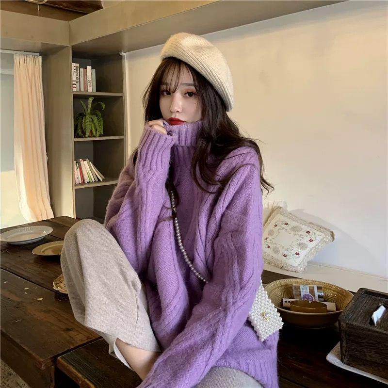 Women's Pullover Sweater Loose Bottoming Sweater Wear Outside Lazy Style All-match Knitted Top