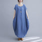Simple Style Summer Polyester-cotton Sleeveless Dress Plus Size Women's Retro Solid Color Slim Long Dress Loose Robe