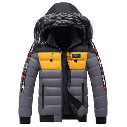 Men's Padded Jacket Men's Thicked Warm Padded Jacket with Detachable Hood Youth Bread Clothes Stand-up Collar Fashion Jacket Men