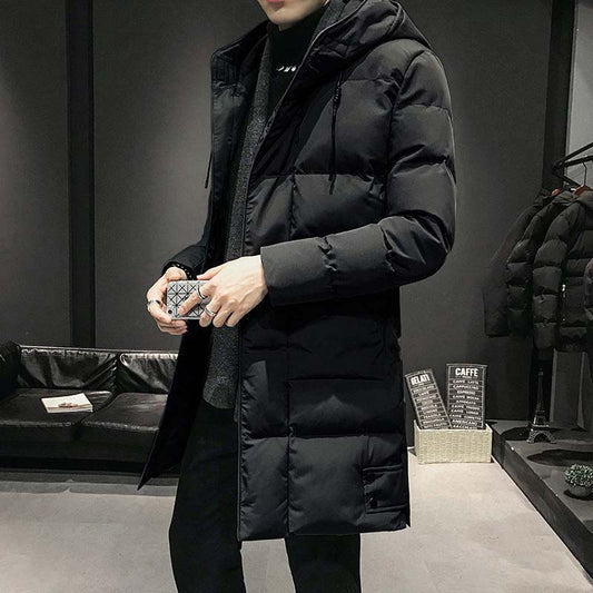 2021 New Style Down Padded Jacket Men's Mid-length Padded Jacket Winter Plus Velvet Thick Trendy Coat