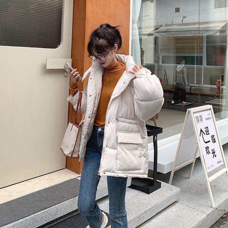 Winter Short Purple Cotton-padded Jacket Women's Loose Down Cotton-padded Jacket Student Bread Jacket