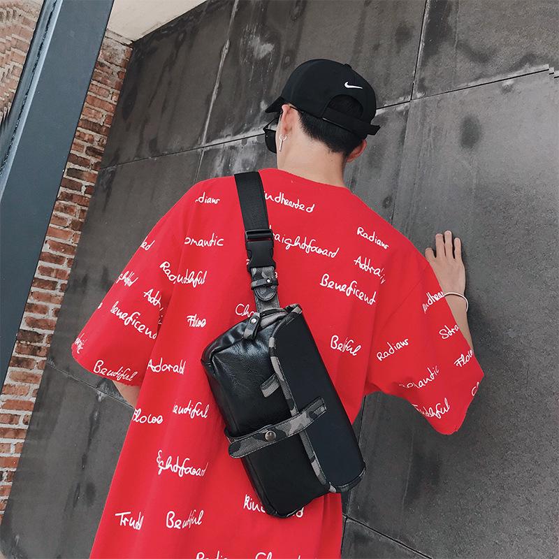 Retro Waist Bag Men Color Matching Mobile Phone Bag Outdoor Leisure Sports Riding Shoulder Bag