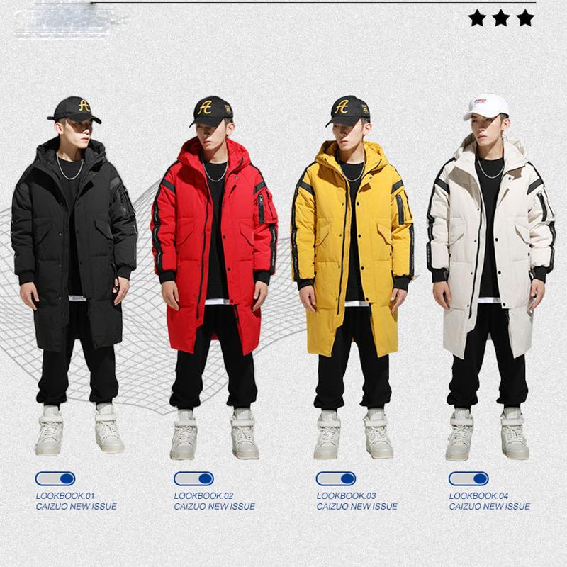 Over The Knee To Overcome The Thick Mid-length Men's Down Jacket Winter White Duck Down Jacket