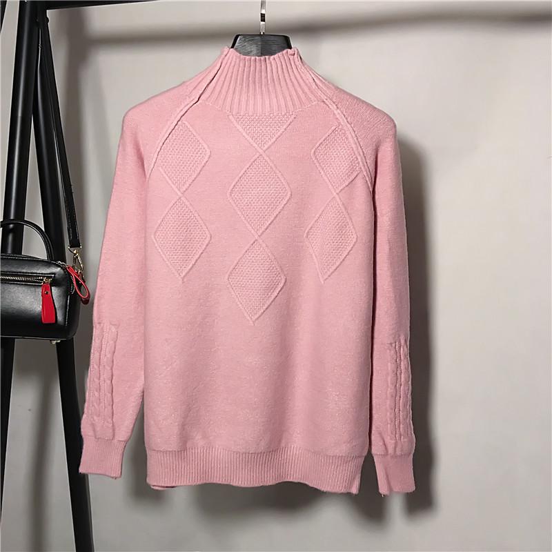 Multi-color Women Skin-friendly Sweater Twist Solid Color Turtleneck Bottoming Knitwear Top