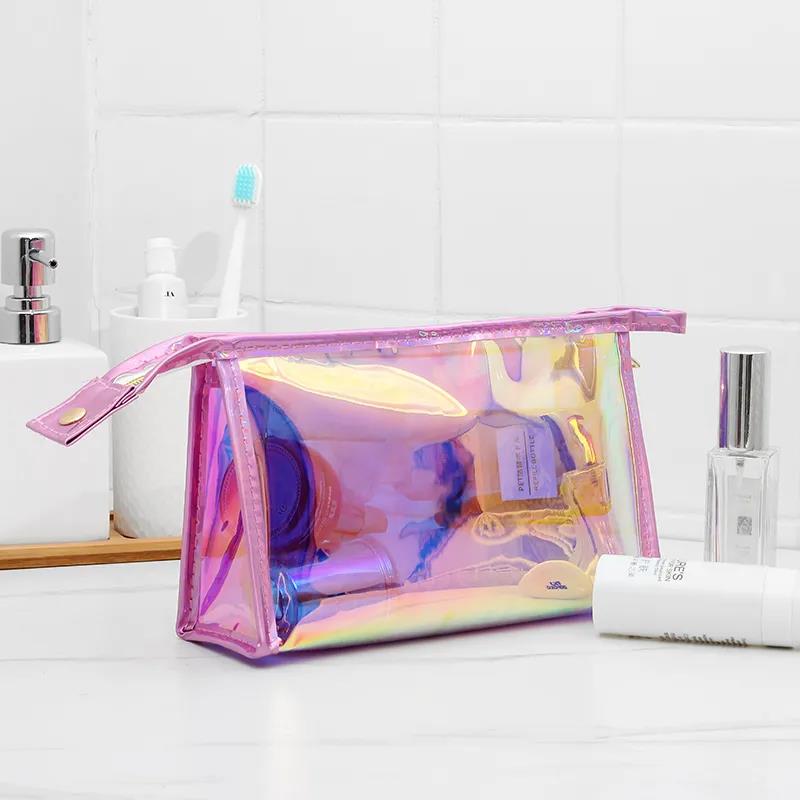 Laser Transparent Jelly Cosmetic Bag Large Capacity Cute Portable Waterproof Toiletry Bag