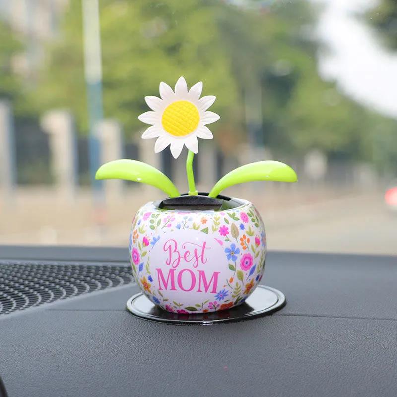 Car Ornaments Car Interior Accessories Car Center Console Decoration Supplies Solar Swing Flower Girl Ornaments