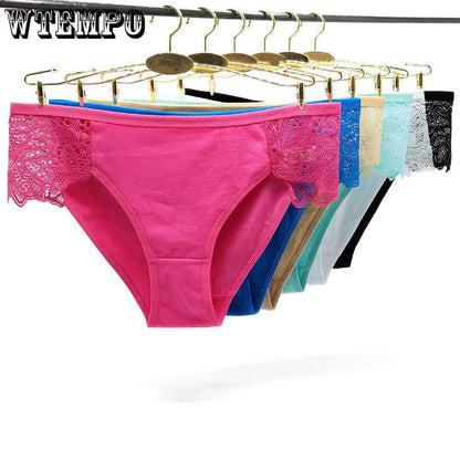 WTEMPO 6 Pcs/Lot Briefs New Low-Rise Women Underwear Thongs Ladies Lingerie