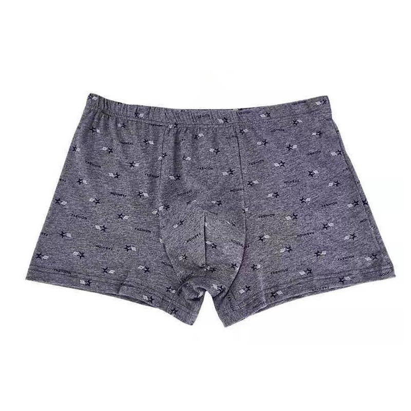 4pcs 100% Cotton Men Boxers Briefs Loose Large Size Fat Father Four-pointed Pants Youth Students Adult Leggings