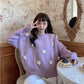 Autumn Winter  Women Fashion Sweater Casual Knitting Sweater  Round Neck Pullovers Loose Casual Long Sleeve Sweater
