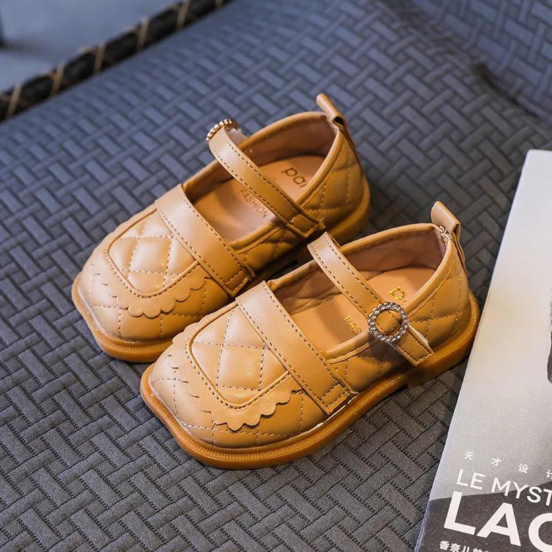 Children Elegant Princess Pu Leather Shoes for Girls Wedding Dress School Shoes Kids Summer Fashion Flat Sandals