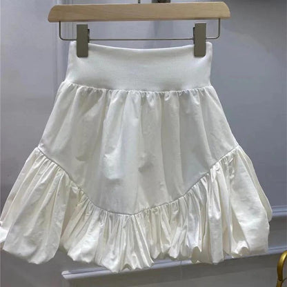 Female Irregular High Waist Short Evening Club Skirt Slim Elegant Streetwear A-line Party Pompous Skirt