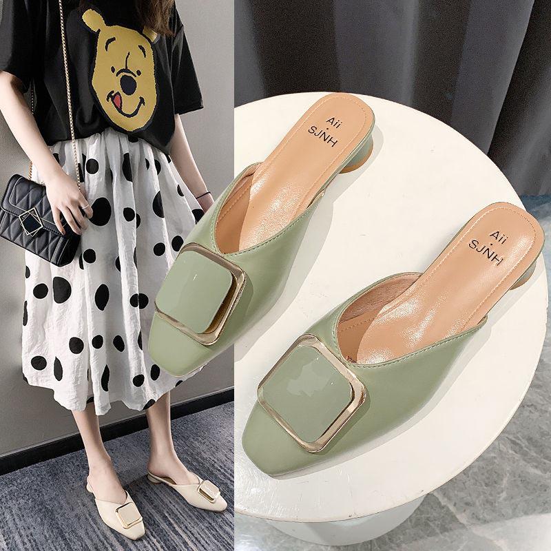 35-39 Summer Women All-match Shiny Slippers Outdoor Diamond High Heels Bohemian Beach Wear-resistant Non-slip Office Lady White Sandals