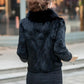 Autumn Winter Fur Coat Women Short Faux Rabbit Fur Coats Plus Size Warm Soft Fleece Jacket with Fur Collar