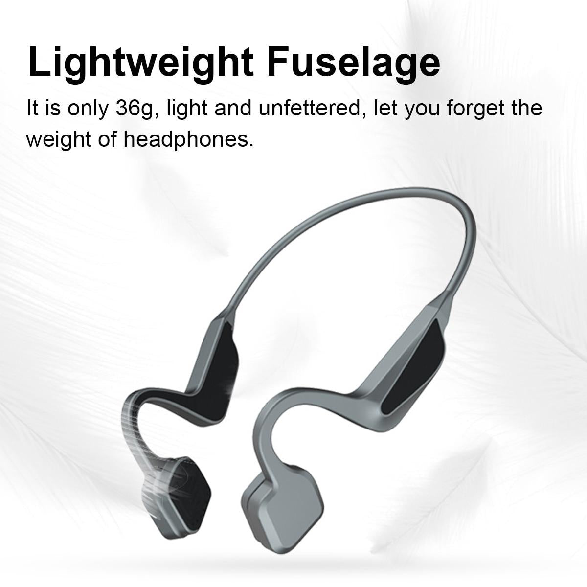 Bluetooth 5.0 Earphone Bone Conduction Binaural Hifi Stereo HD Call Headset with 2200 MAh Power Bank