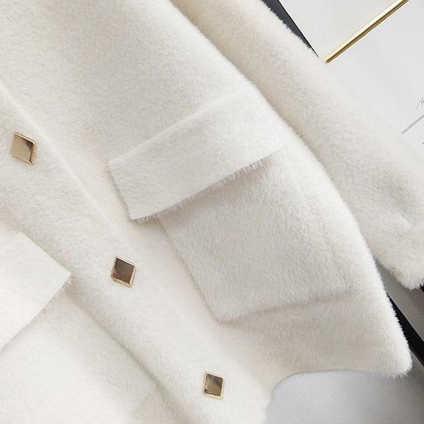 Non-shedding Casual Jacket Autumn and Winter Lapel Long-sleeved Sweater Thick Short Knitted Cardigan
