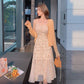 Floral Sling Dress Female Spring Summer Casual V-neck Sleeveless Mid-length Casual  Comfortable