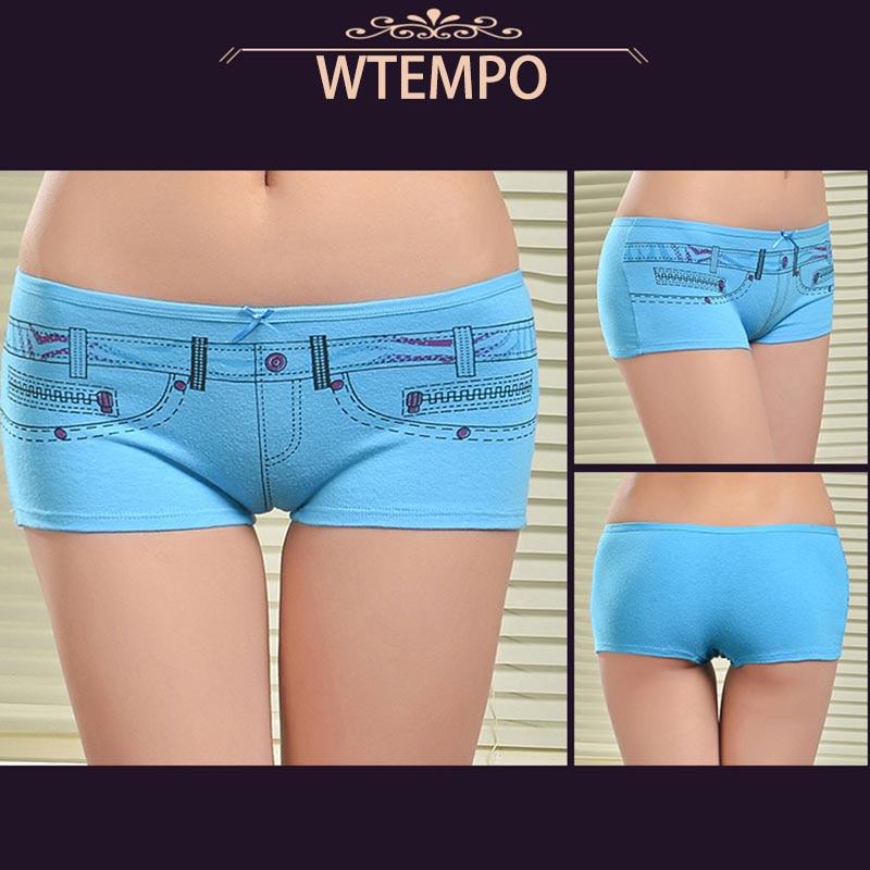 Fashion 6 Pcs/Lot Underwear Cotton Women Panties Print Womens Shorts Boyshorts Seamless Lingerie