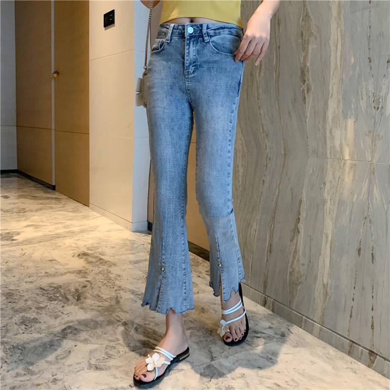 Wide Leg Denim Jeans Women Hight Waisted Flare Bell Bottoms Sexy Stretch Slim Pants Length Jeans
