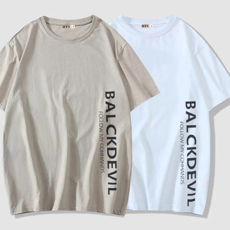 Men's Short Sleeve T-Shirt Summer Trend Loose Bottoming Shirt Clothes T-Shirt Large Size Teen Men's Shirt
