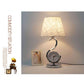 Modern Table Lamp Bedroom Bedside Lamp Living Room Decoration Fabric Lampshade Table Lamp with Clock