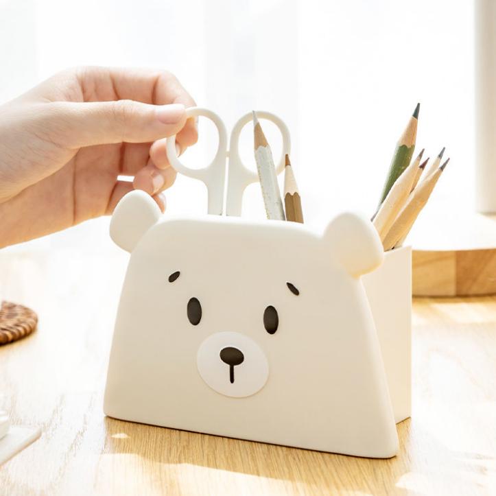 Pen Holder Cute Desktop Decoration Makeup Brush Holder Pen Holder Decoration Pencil Storage Box Student Desktop School Storage Box