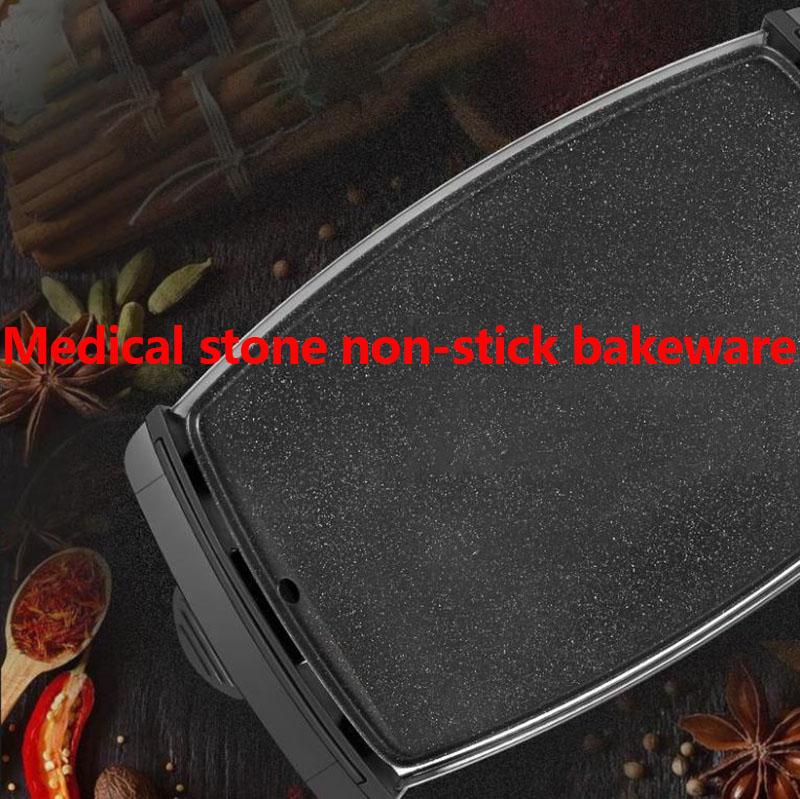 1800W Electric Grill Flat Bottom Frying Pan BBC Machine Medical Stone Oven Bakeware Kitchen Supplies