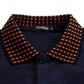 Middle-aged Aged Men's Dot Collar Printed Lapel Polo Shirt Loose T-Shirt Top Long Sleeve Shirt Bottoming Shirt Spring and Autumn