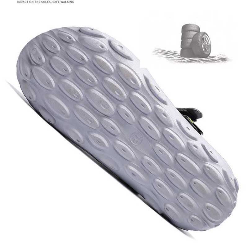 Men's Sandals Summer Outer Breathable Beach Hole Shoes Soft Sole Hollow Slippers