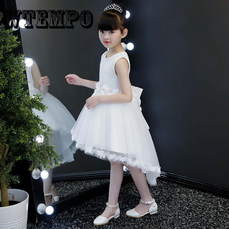 Girls Sleeveless Princess Dress with Flower for Children Clothes Kids Wedding Party Birthday Dresses