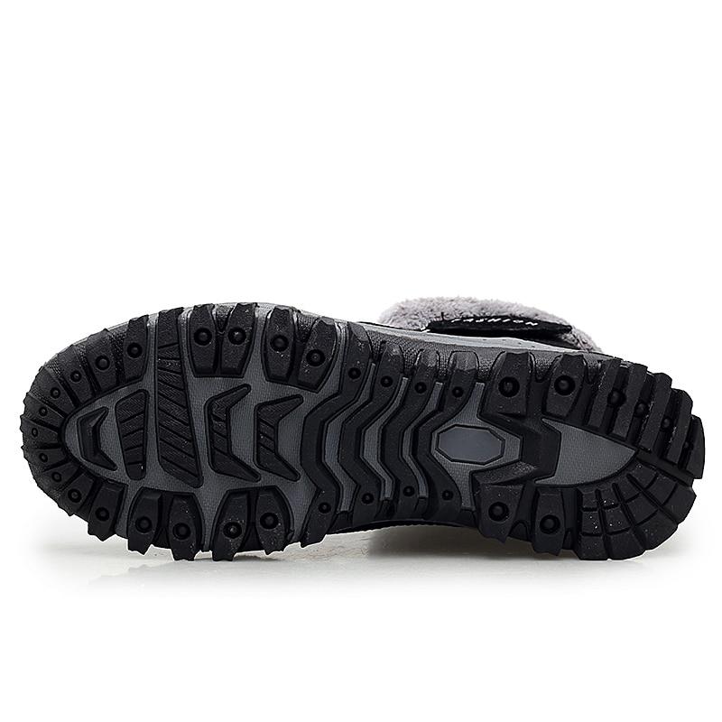 Leather Men Boots Winter with Fur Super Warm Snow Boots Men Winter Work Casual Shoes Sneakers High Top Rubber Ankle Boots