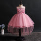 Children's Dress Princess Short Front and Long Performance Costume Girl Net Yarn Tail Skirt Student Performance Costume