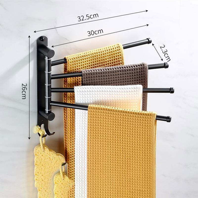 304 Stainless Steel Rotating Towel Bar Toilet Single Towel Rack Bathroom Toilet Bathroom Wall Hanging Porte Serviettes