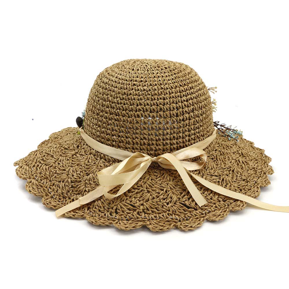 Sun Hat Women's Summer Fashion Sun Cap Beach Foldable Straw Hat Handmade Hat