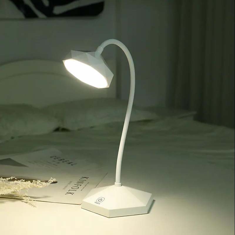 LED Three-speed Touch Dimming Table Lamp Eye Protection Learning Charging Plug-in Reading Bedroom Small Table Lamp